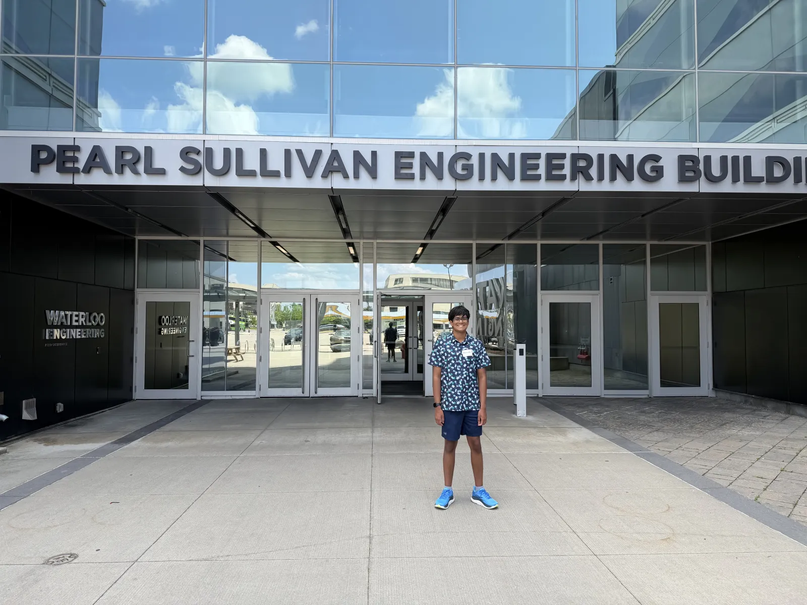 Me standing in front of the Pearl Sullivan Engineering Building